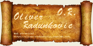 Oliver Radunković vizit kartica
